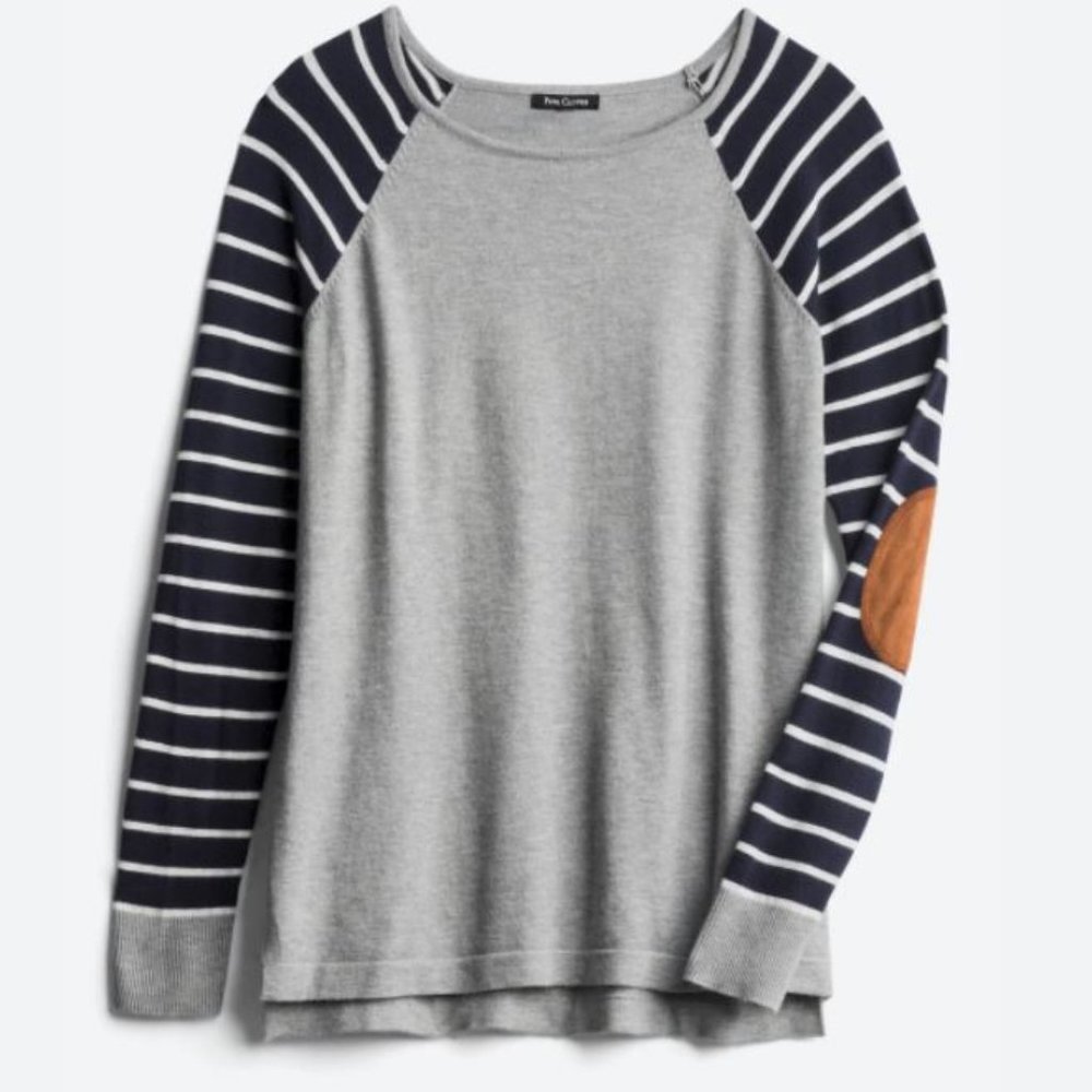 Jayden Elbow Patch Pullover - Pink Clover